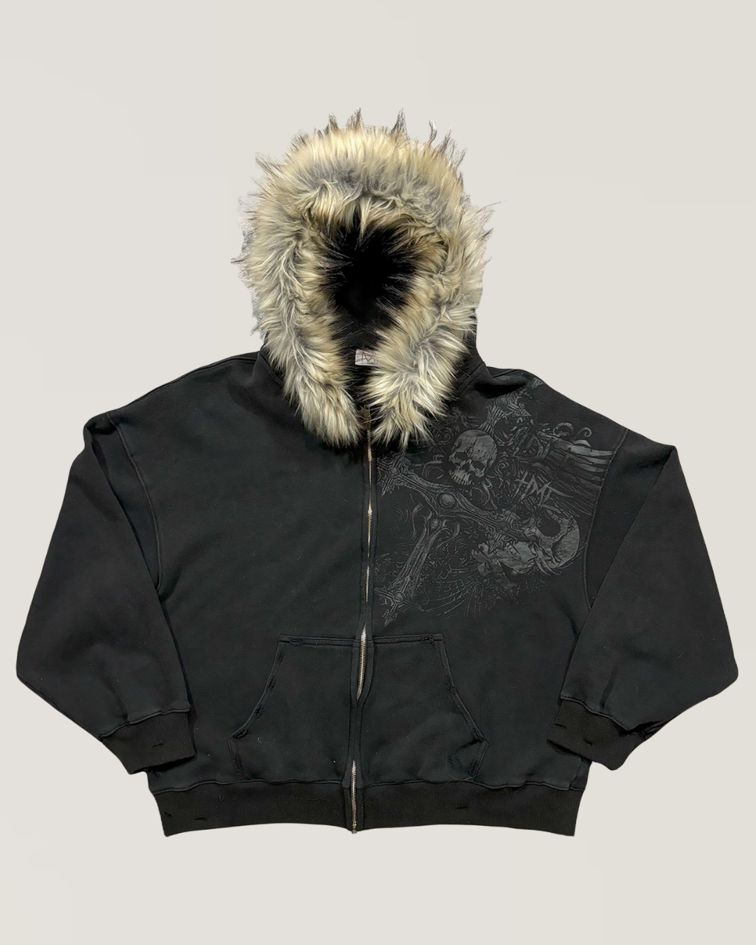 Crest Fur Hoodie