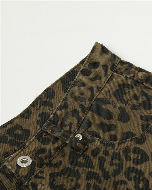 Men's Baggy Leopard Denim