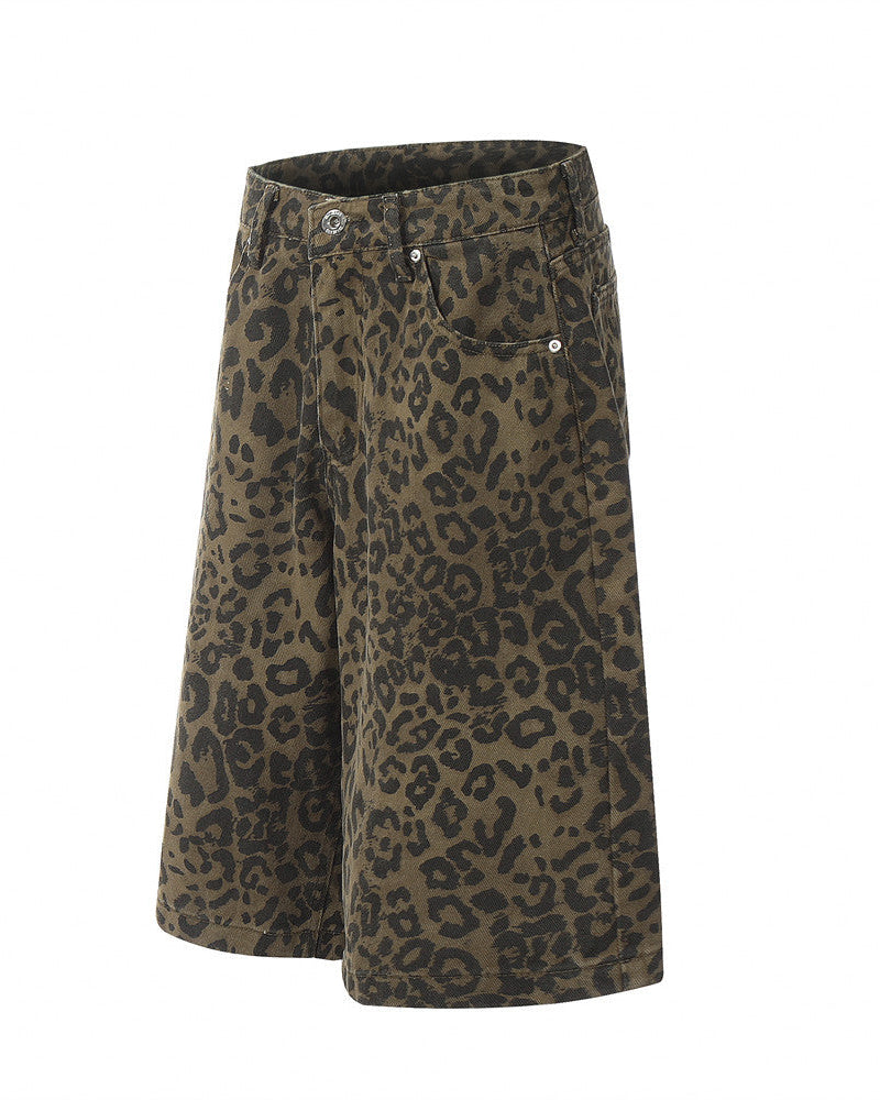 Men's Baggy Leopard Denim