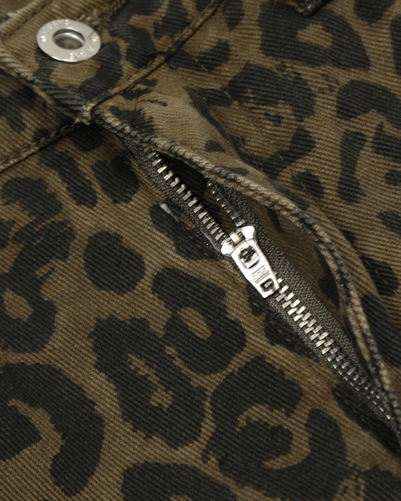 Men's Baggy Leopard Denim