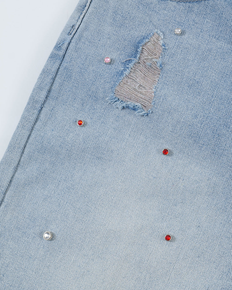 Rhinestone Baggy Denim Jorts