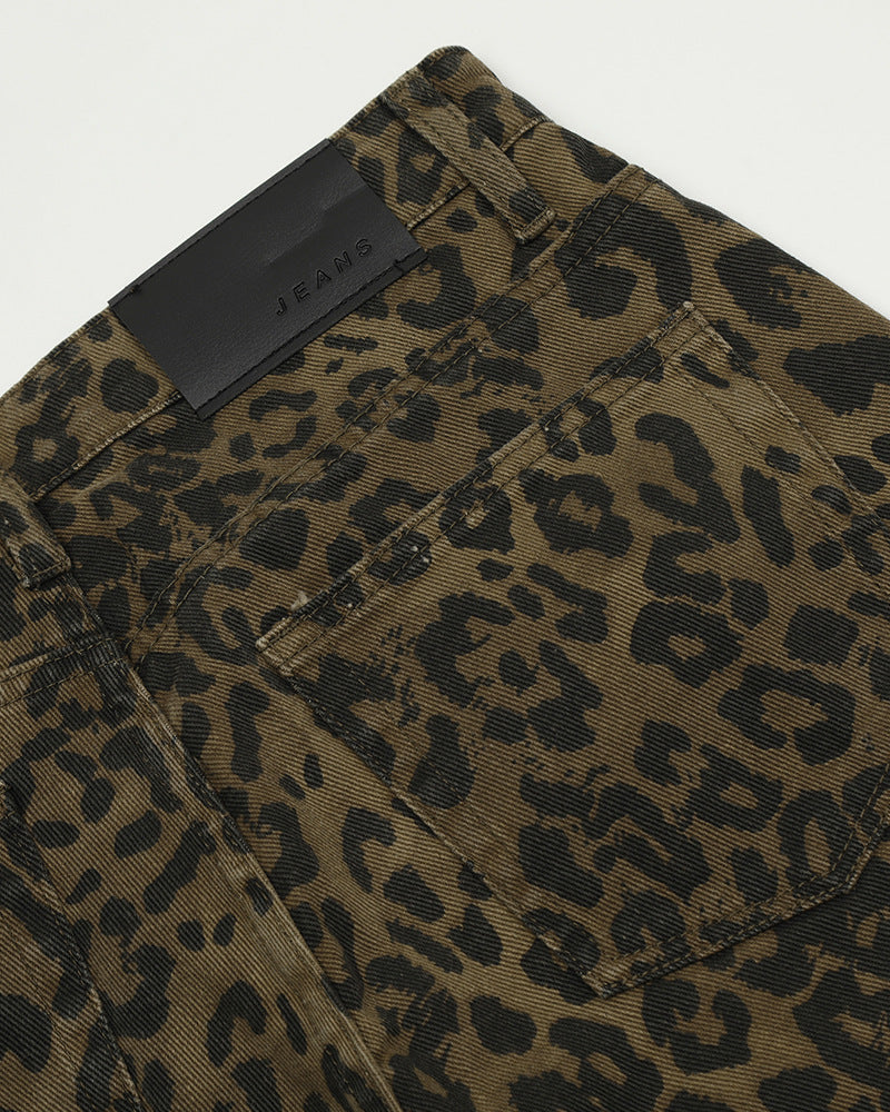Men's Baggy Leopard Denim