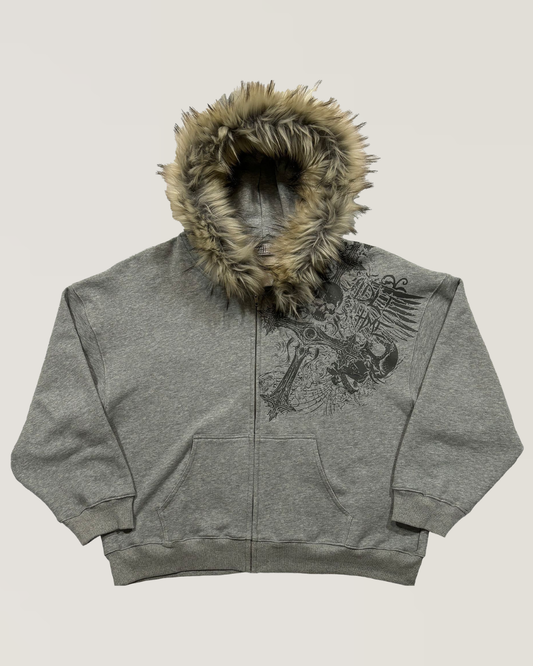Crest Fur Hoodie