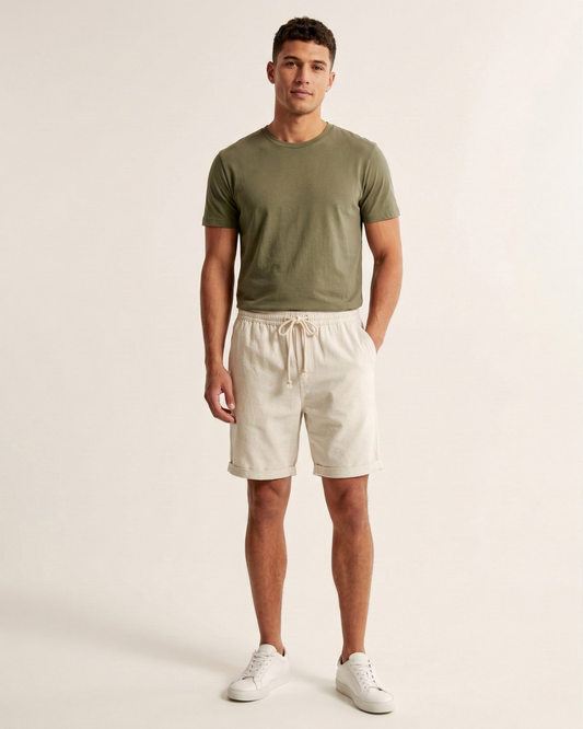 Men's Linen Pull-On Shorts