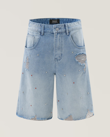 Rhinestone Baggy Denim Jorts