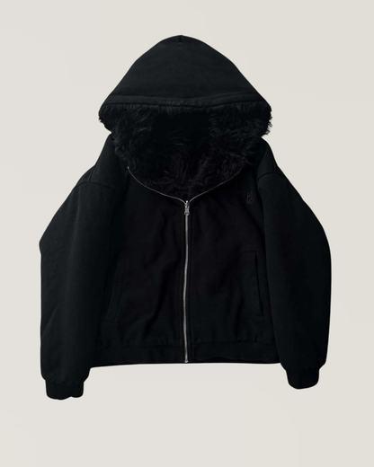Blackout Fur Hoodie