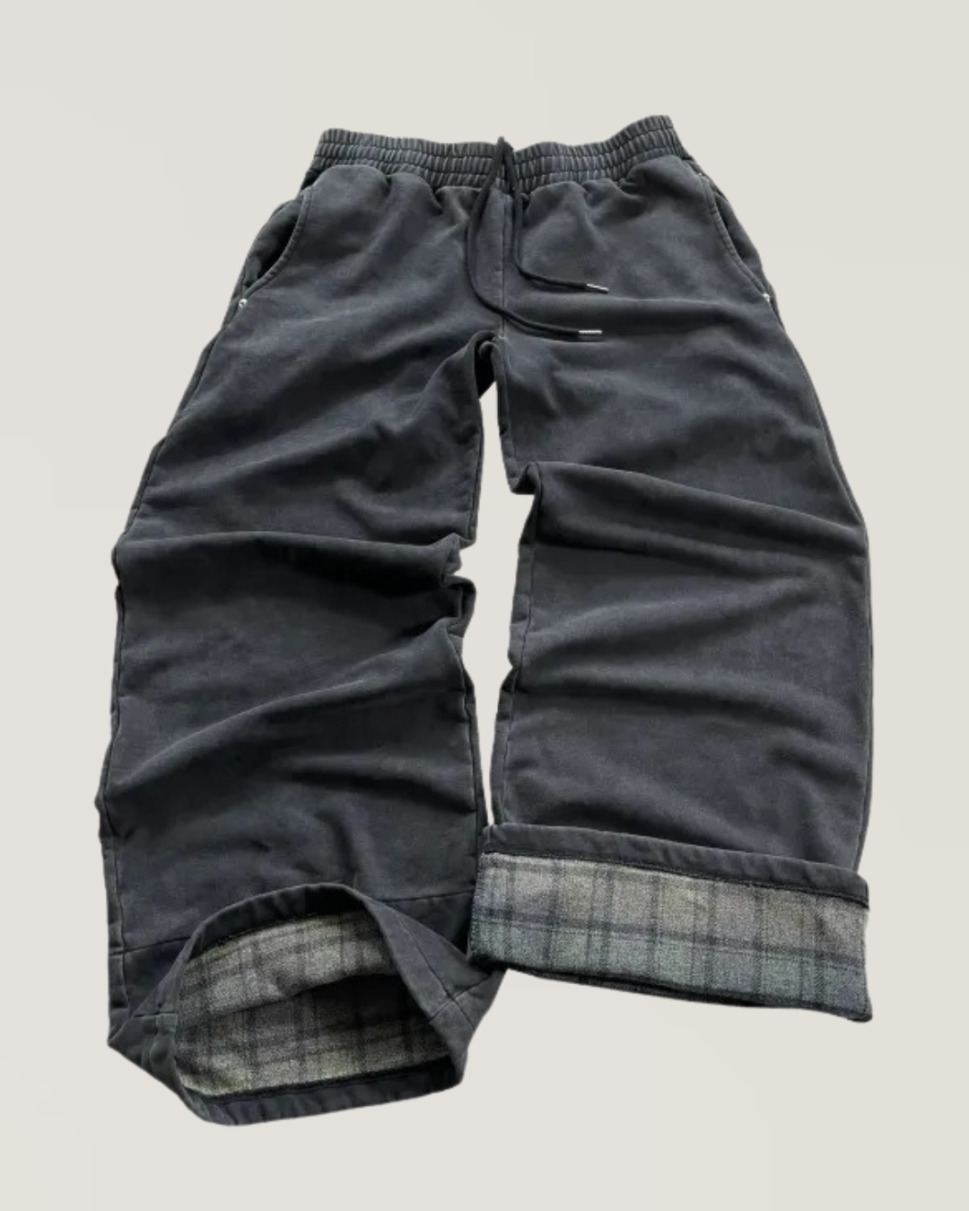 Hidden Plaid Baggy Sweatpants
