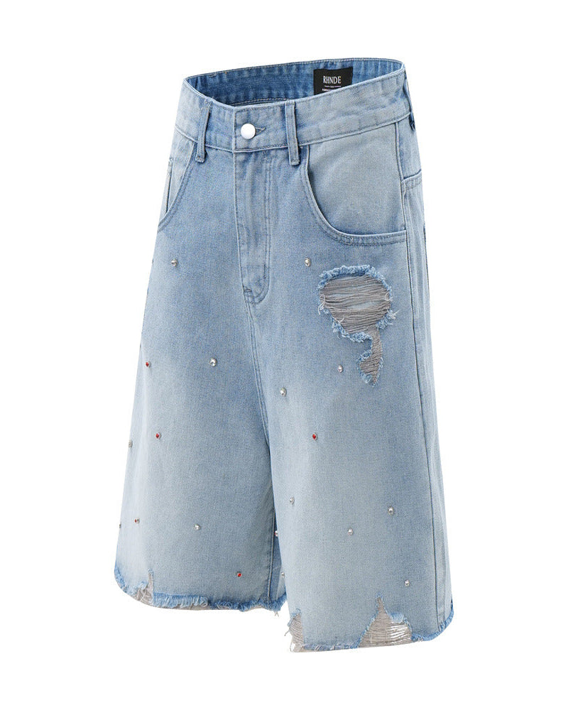 Rhinestone Baggy Denim Jorts