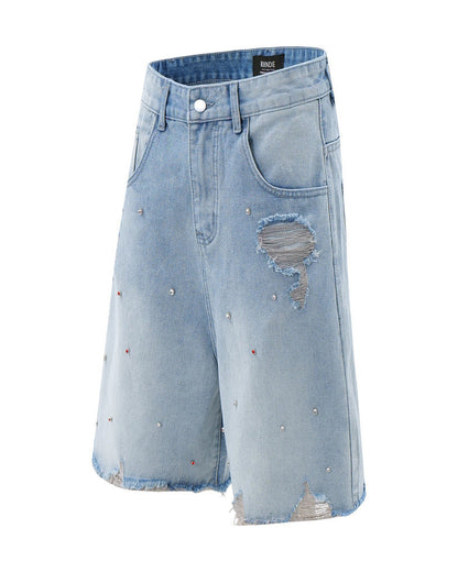 Rhinestone Baggy Denim Jorts