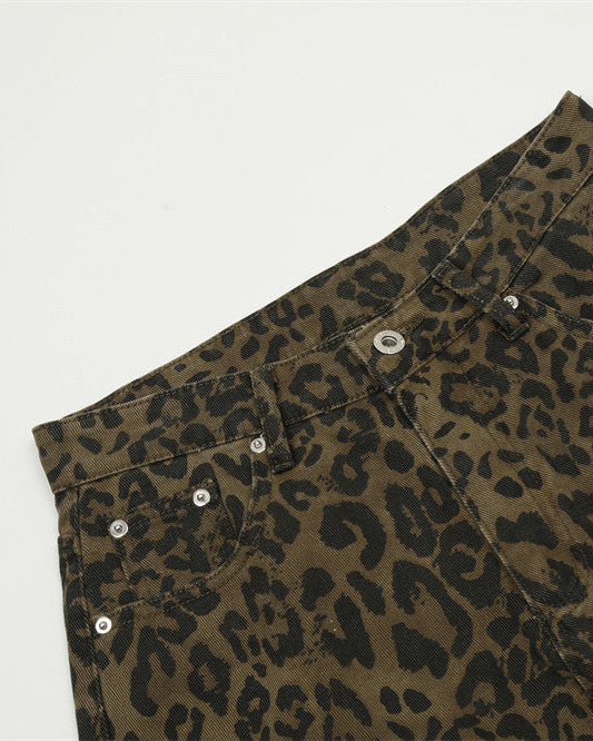 Men's Baggy Leopard Denim