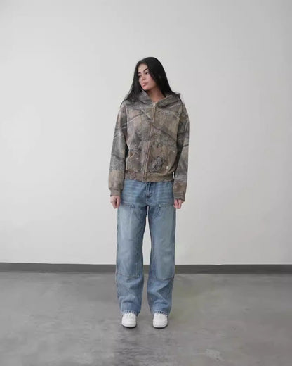 Camouflage Zip Up Hoodie